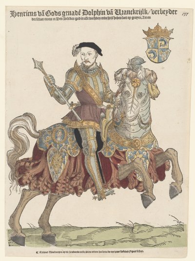 Portret van Koning Hendrik II van Frankrijk te paard, 1542-1543 door Cornelis Anthonisz.