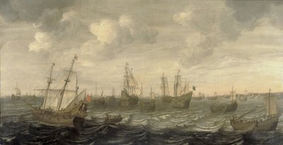 De Nederlandse haringvloot onder zeil door Cornelis Beelt