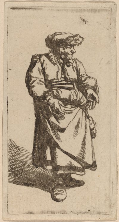 Oude Vrouw Staand door Cornelis Pietersz Bega