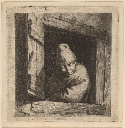 De Boer in een Venster door Cornelis Pietersz Bega