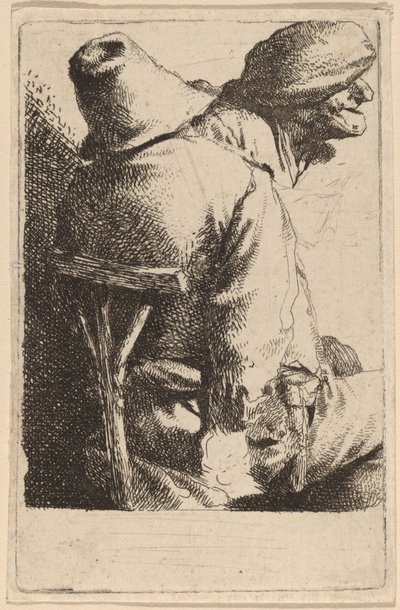 De Zittende Boer en Zijn Vrouw door Cornelis Pietersz Bega