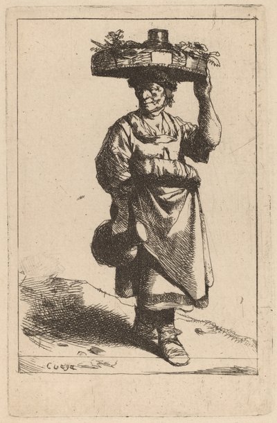 Vrouw met een Mand door Cornelis Pietersz Bega