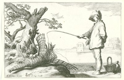 De jonge visser door Cornelis Bloemaert (II) (possibly)