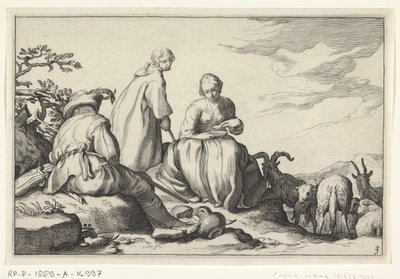 Schaapherders door Cornelis Bloemaert (II) (possibly)