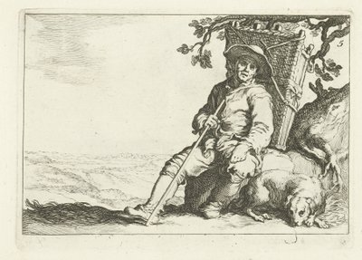 Een rustende marskramer (16 prenten uit verschillende series van Cornelis en Frederik Bloemaert) door Cornelis Bloemaert (II)