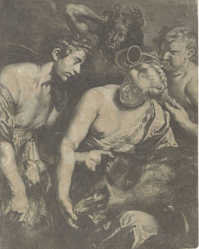 Meleager en Atalanta door Cornelis Bloemaert (II)