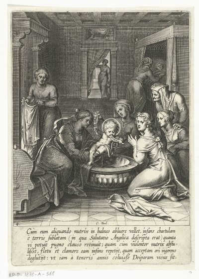 Thomas eet een papier met Ave Maria door Cornelis Boel