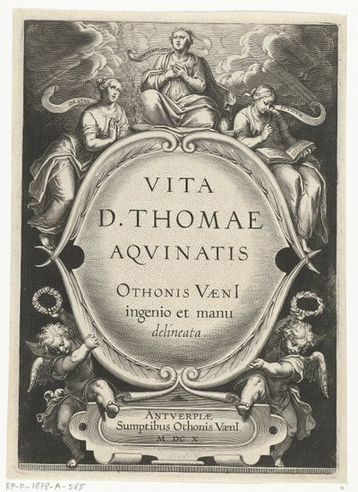 Titelprent voor: Otto van Veen, Vita D. Thomae Aqvinatis, Antwerpen, 1610 door Cornelis Boel