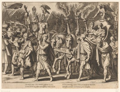 Zegetocht van Karel V en zijn broer Ferdinand I na de bevrijding van Wenen, 1529 door Cornelis Boel