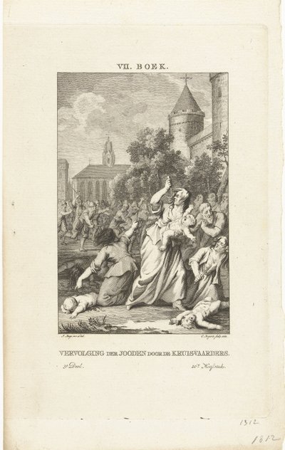 Vervolging van de Joden door de kruisvaarders, 1784 door Cornelis Bogerts