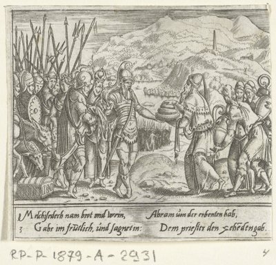 Abraham en Melchisedek door Cornelis Bos