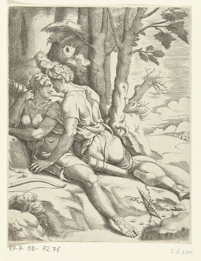 Jupiter en Callisto door Cornelis Bos
