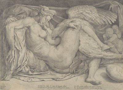 Leda en de zwaan door Cornelis Bos