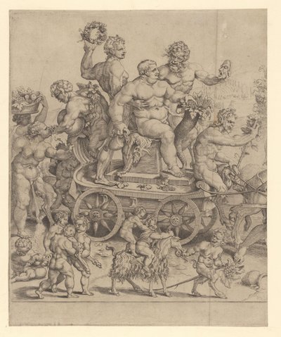 Triomf van Bacchus (linker plaat) door Cornelis Bos