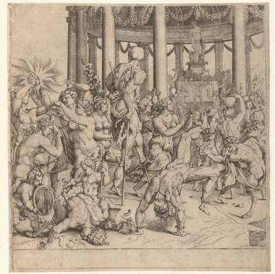 Triomf van Bacchus (rechter plaat) door Cornelis Bos