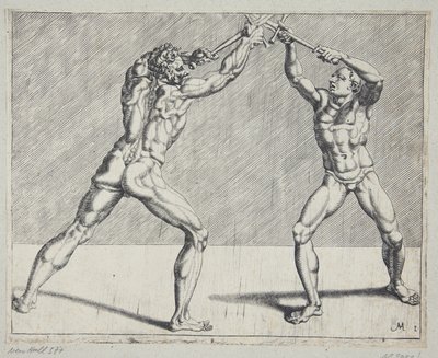 Twee schermers door Cornelis Bos