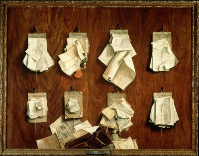 Quodlibet met Schriftstukken van de Schatkamer van de Stad Amsterdam door Cornelis Brizé