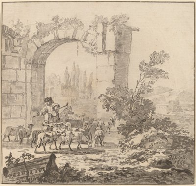 Kudde Geiten door Cornelis Brouwer