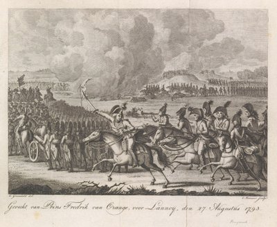 Prins Willem George Frederik in de slag bij Lannoy, 1793 door Cornelis Brouwer
