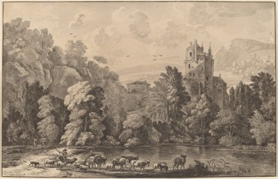 Vallei met een oud kasteel, 1784, gepubliceerd 1786 door Cornelis Brouwer