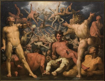 De val van de Titanen, ca. 1590 door Cornelis Cornelisz. Haarlem van