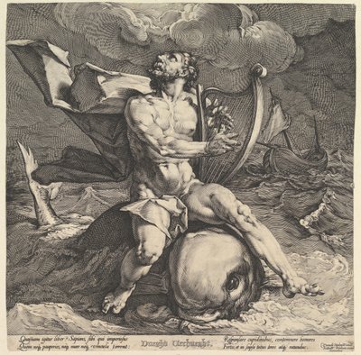 Arion op een Dolfijn door Cornelis Cornelisz van Haarlem