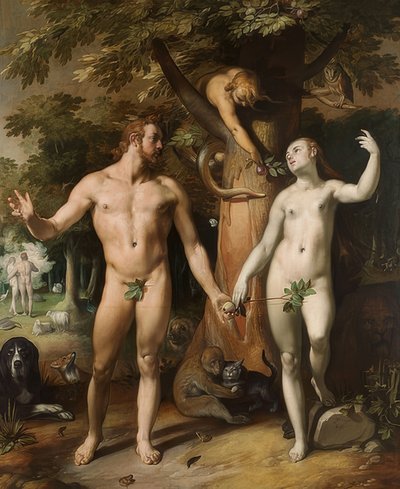 De zondeval door Cornelis Cornelisz. van Haarlem
