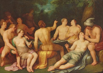 De corruptie van de wereld voor de zondvloed, 1619 door Cornelis Cornelisz van Haarlem