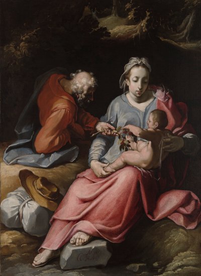 De Heilige Familie door Cornelis Cornelisz. van Haarlem