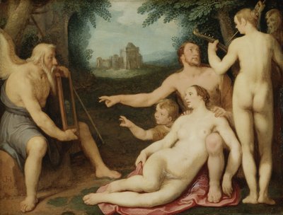 De spiegel van de tijd, 1628 door Cornelis Cornelisz van Haarlem