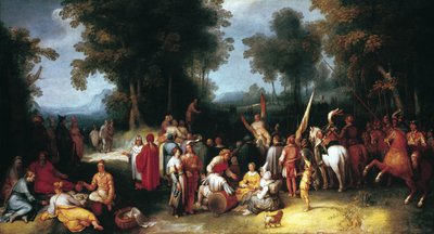 De prediking van Johannes de Doper door Cornelis Cornelisz van Haarlem