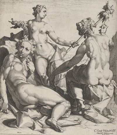 De drie schikgodinnen, ca. 1589 door Cornelis Cornelisz van Haarlem