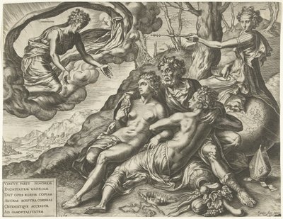 Allegorie op de onsterfelijkheid van de deugden door Cornelis Cort
