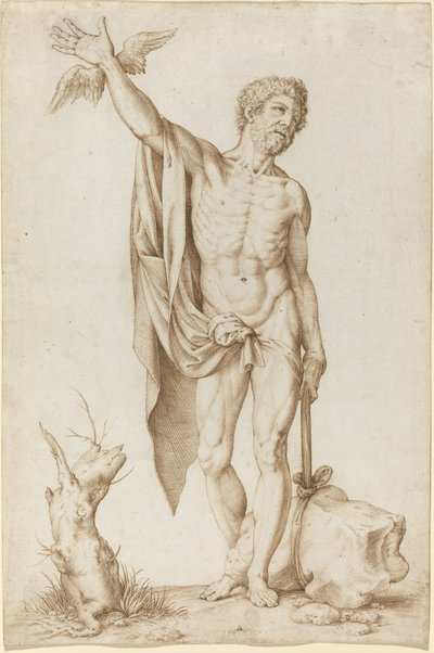 Allegorie van Armoede die Geest Wekt door Cornelis Cort