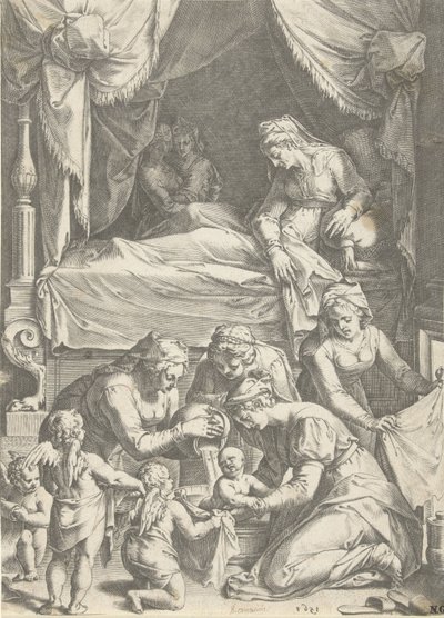 Geboorte van de Maagd door Cornelis Cort