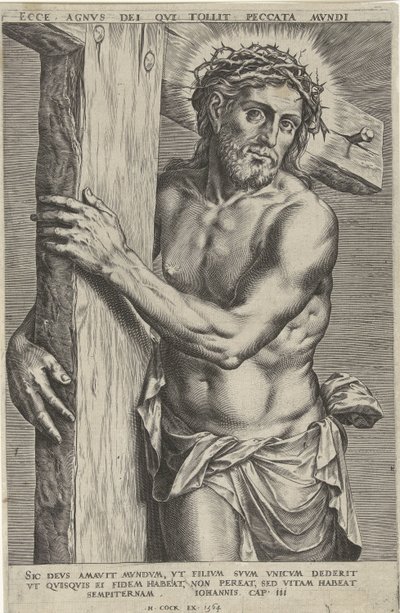 Christus als Man van Smarten door Cornelis Cort