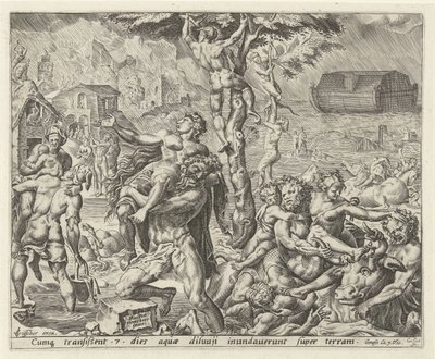 De zondvloed (Geschiedenis van Noach) door Cornelis Cort
