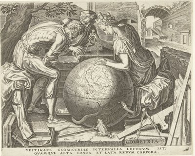 Geometria (Meetkunde) (De zeven vrije kunsten) door Cornelis Cort