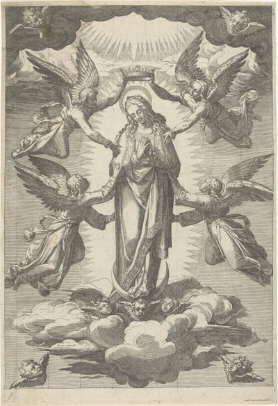 Hemelvaart en kroning van Maria door Cornelis Cort