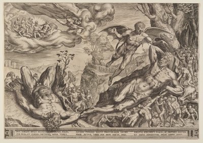 Hercules belegerd door Pygmeeën door Cornelis Cort