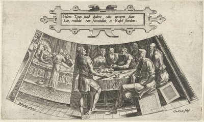 Het huwelijk van Jakob en Lea en de geboorte van hun eerste kind door Cornelis Cort