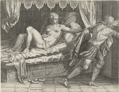 Jozef en de vrouw van Potifar door Cornelis Cort