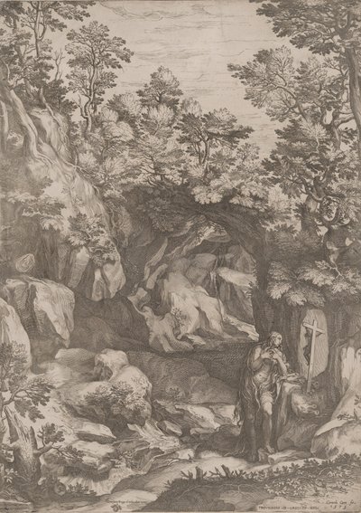 Berouwvolle Maria Magdalena in de Wildernis, 1573 door Cornelis Cort