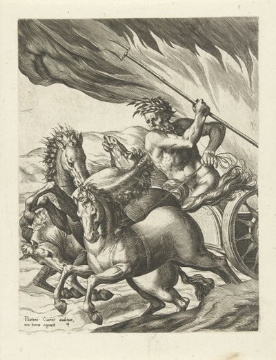 Pluto laat Proserpina achter in de onderwereld, De geschiedenis van Pluto en Proserpina door Cornelis Cort