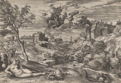 Ruggiero Redt Angelica, 1565 door Cornelis Cort