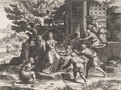 De aanbidding van de herders, 1569 door Cornelis Cort
