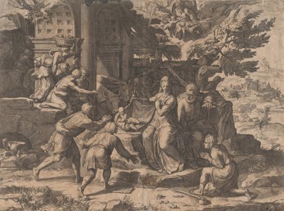 De aanbidding van de herders, 1569 door Cornelis Cort