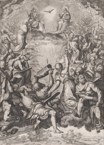 De Aanbidding van de Drie-eenheid, 1566 door Cornelis Cort