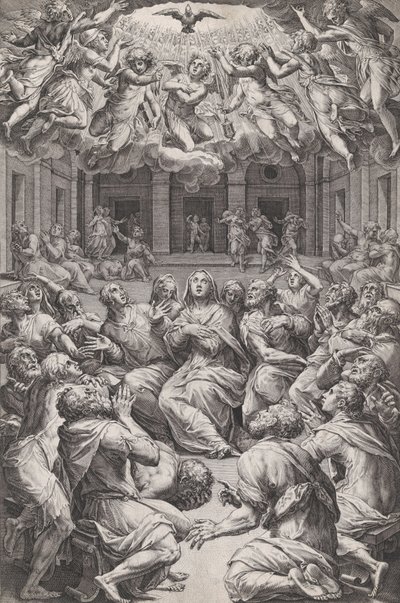Pinksteren, 1574 door Cornelis Cort