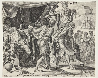 De bespotting van Noach door Cornelis Cort